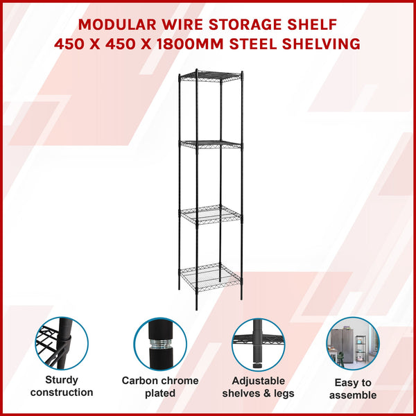 Modular Wire Storage Shelf 450 X 1800Mm Steel Shelving Display Stands