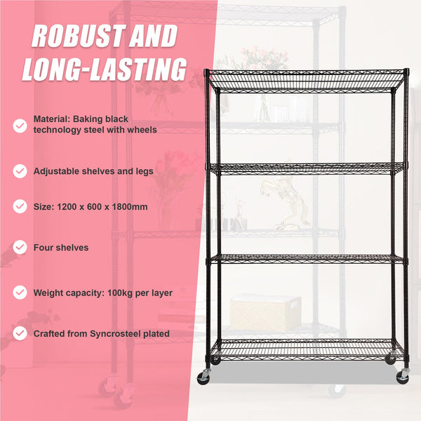 Modular Wire Storage Shelf 1200 X 600 1800Mm Steel Shelving Display Stands