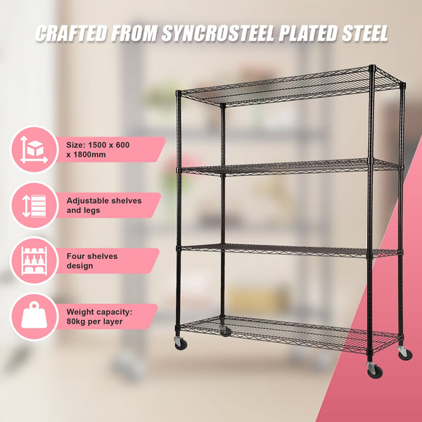 Modular Wire Storage Shelf 1200 X 600 1800Mm Steel Shelving Display Stands