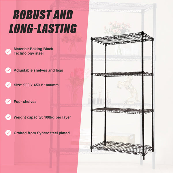 Modular Wire Storage Shelf 900 X 450 1800Mm Steel Shelving Display Stands