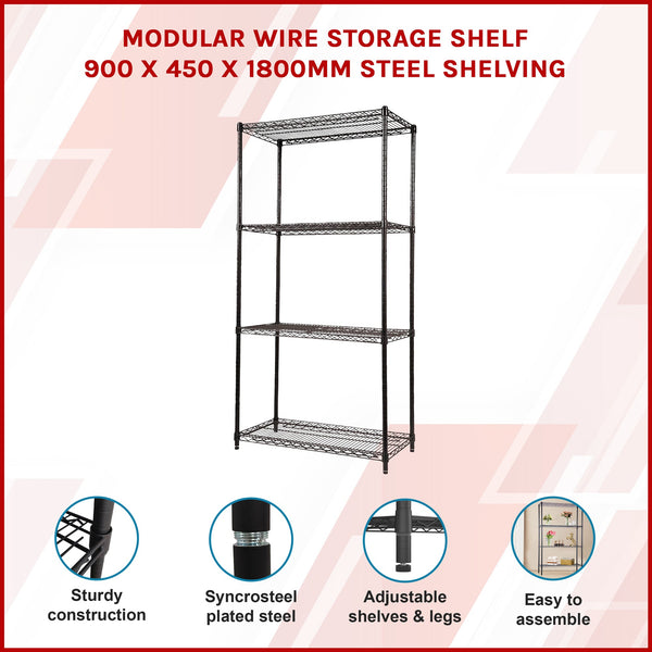 Modular Wire Storage Shelf 900 X 450 1800Mm Steel Shelving Display Stands