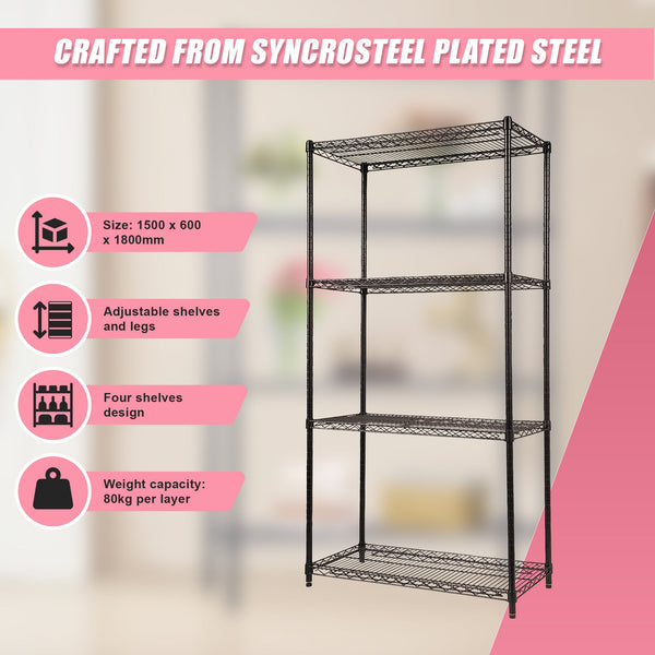 Modular Wire Storage Shelf 900 X 450 1800Mm Steel Shelving Display Stands