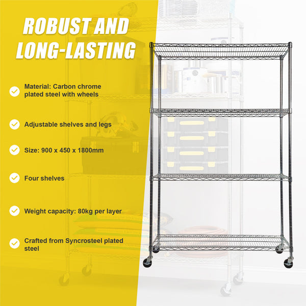 Modular Wire Storage Shelf 900 X 450 1800Mm Steel Shelving Display Stands