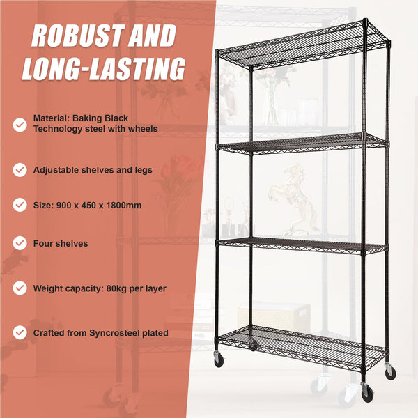 Modular Wire Storage Shelf 900 X 450 1800Mm Steel Shelving Display Stands