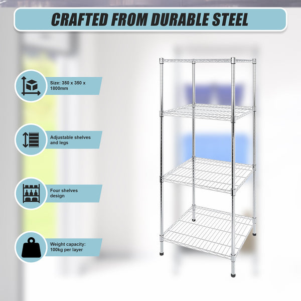 Modular Wire Storage Shelf 350 X 1800Mm Steel Shelving Display Stands