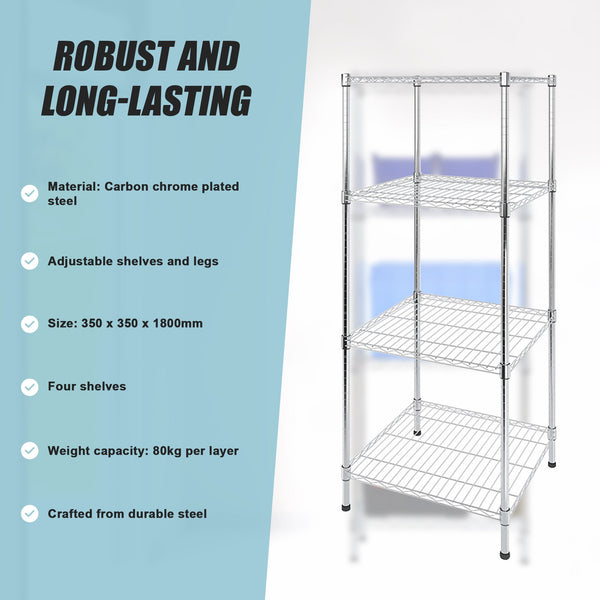 Modular Wire Storage Shelf 350 X 1800Mm Steel Shelving Display Stands