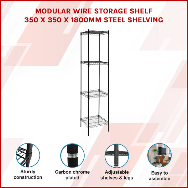 Modular Wire Storage Shelf 350 X 1800Mm Steel Shelving Display Stands