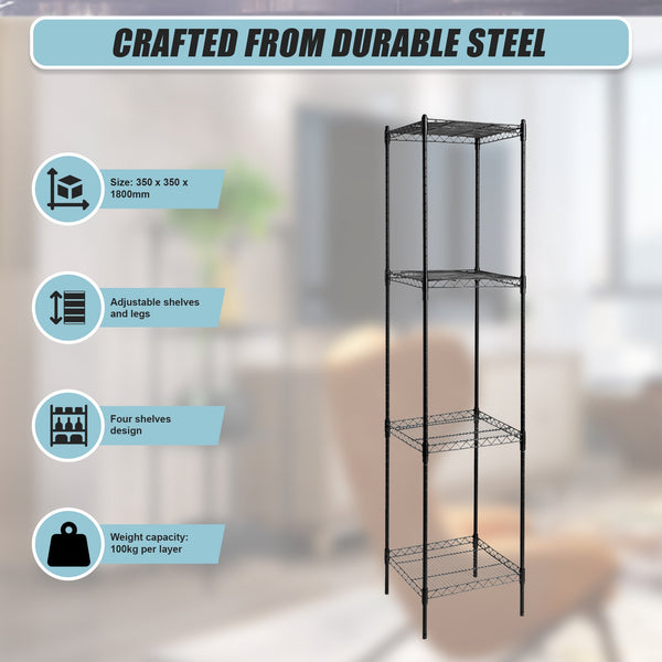 Modular Wire Storage Shelf 350 X 1800Mm Steel Shelving Display Stands