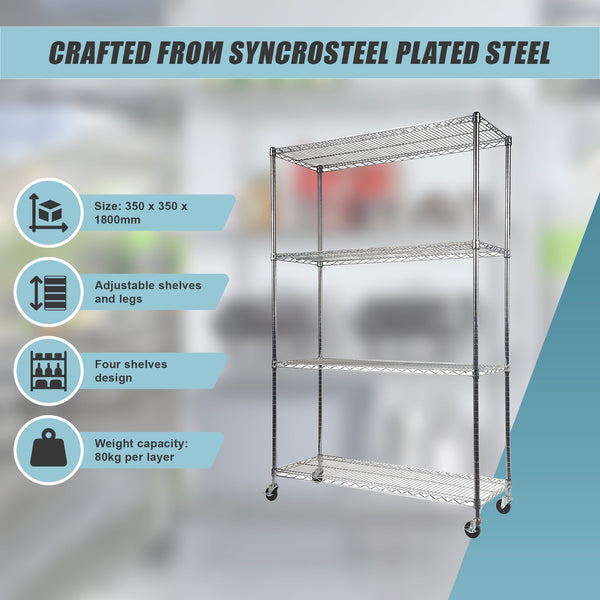 Modular Wire Storage Shelf 350 X 1800Mm Steel Shelving Display Stands