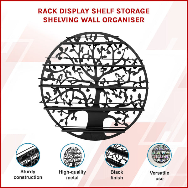 5 Tier Rack Display Shelf Storage Shelving Wall Organiser Black Shop Display Racks