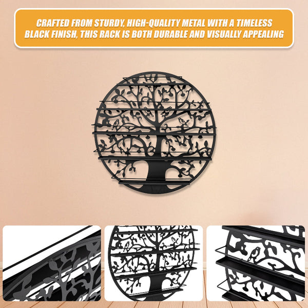 5 Tier Rack Display Shelf Storage Shelving Wall Organiser Black Shop Display Racks