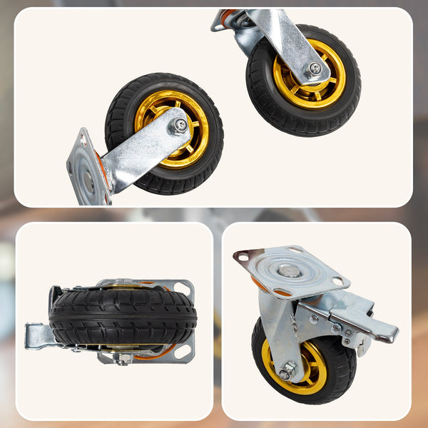 4 X 6" 150Mm Swivel Silent Caster 2 Brakes 800Kg Castor Wheels