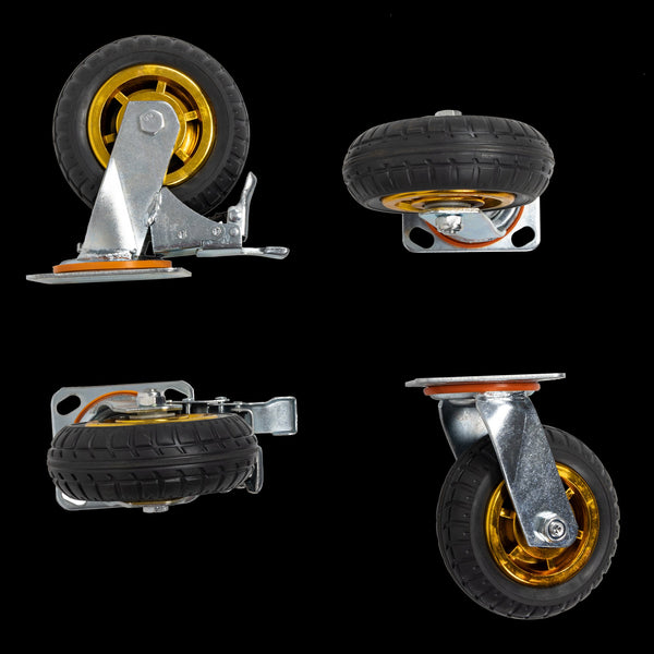 4 X 6" 150Mm Swivel Silent Caster 2 Brakes 800Kg Castor Wheels