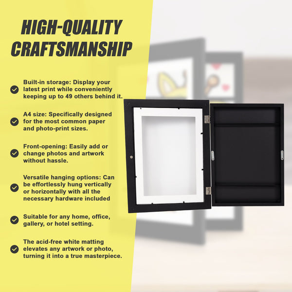 A4 Picture Frame For 50 Artworks Kids Display Photo Frames