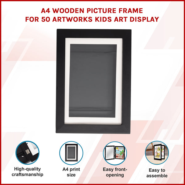 A4 Picture Frame For 50 Artworks Kids Display Photo Frames