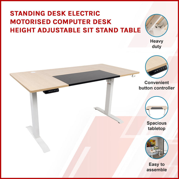 Standing Desk Electric Motorised Computer Height Adjustable Sit Table Standing Desks