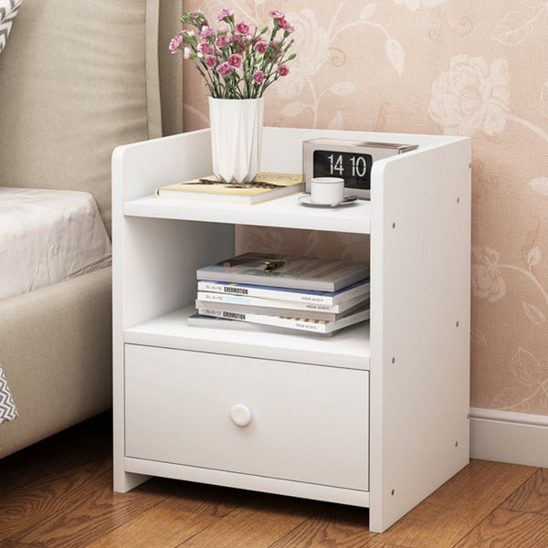 Side Nightstand Storage Drawer Shelf Bedroom Bedside Tables