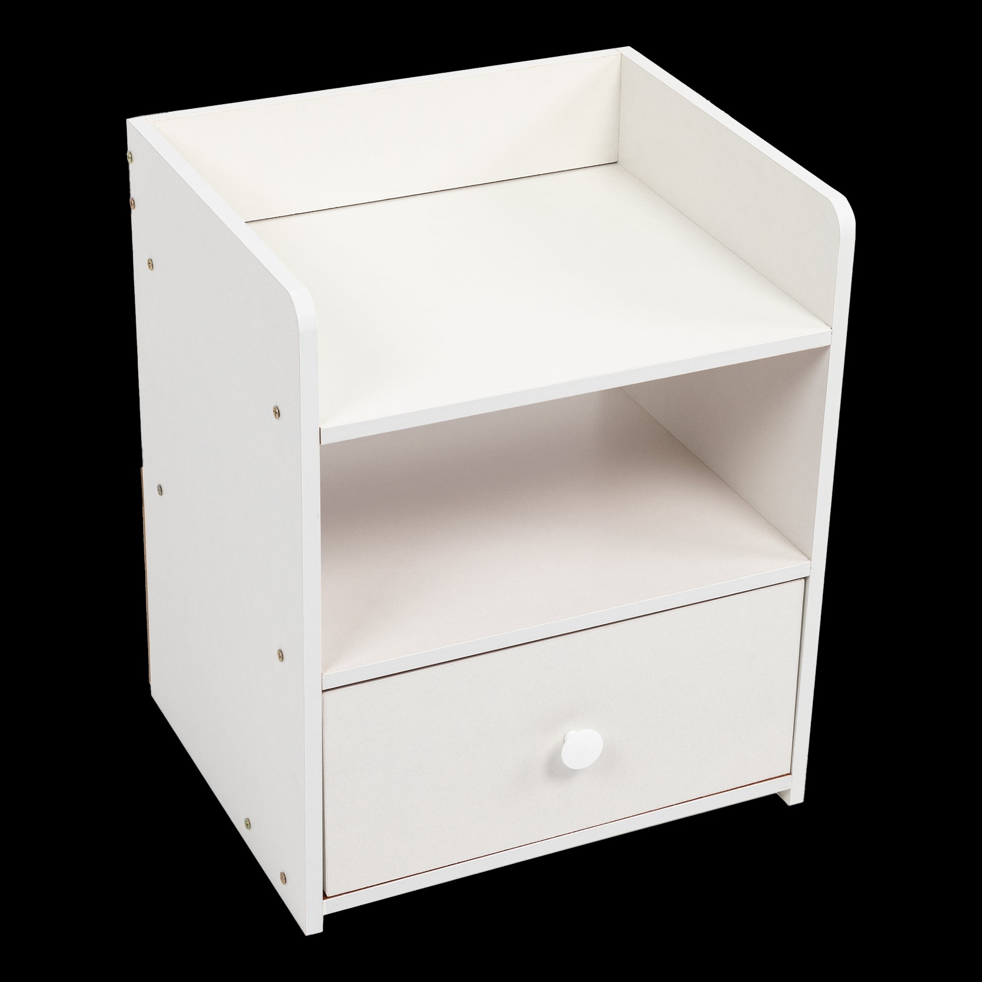 Side Nightstand Storage Drawer Shelf Bedroom Bedside Tables