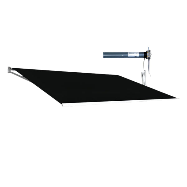 Motorised Outdoor Folding Arm Awning Retractable Sunshade Canopy Black 3.0M X 2.5M Awning & Canopy Parts
