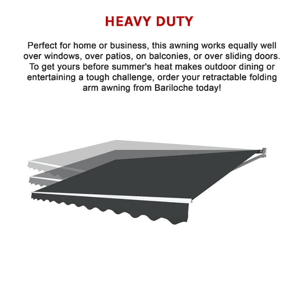 Motorised Outdoor Folding Arm Awning Retractable Sunshade Canopy Grey 4.0M X 2.5M Awning & Canopy Parts