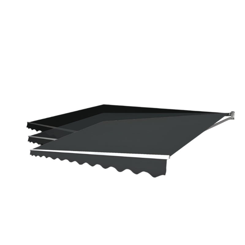 Motorised Outdoor Folding Arm Awning Retractable Sunshade Canopy Grey 4.0M X 2.5M Awning & Canopy Parts