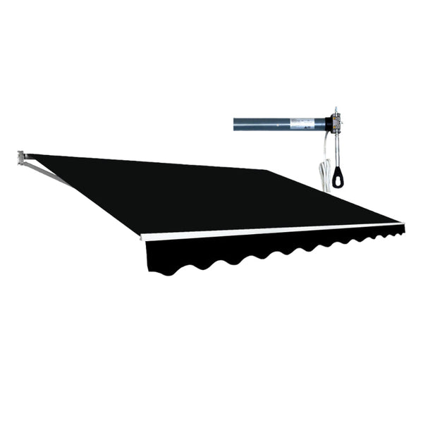 Motorised Outdoor Folding Arm Awning Retractable Sunshade Canopy Black 4.0M X 2.5M Awning & Canopy Parts