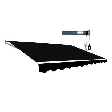 Motorised Outdoor Folding Arm Awning Retractable Sunshade Canopy Black 4.0M X 2.5M Awning & Canopy Parts