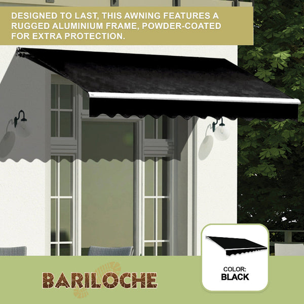 Motorised Outdoor Folding Arm Awning Retractable Sunshade Canopy Black 4.0M X 2.5M Awning & Canopy Parts