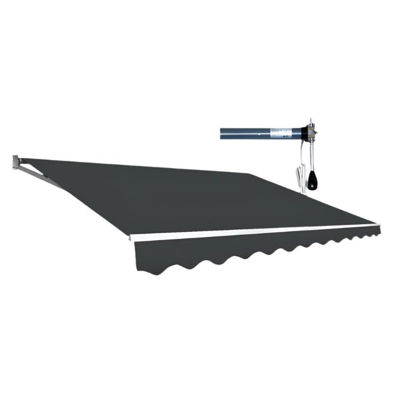 Motorised Outdoor Folding Arm Awning Retractable Sunshade Canopy Grey 4.0M X 3.0M Awning & Canopy Parts