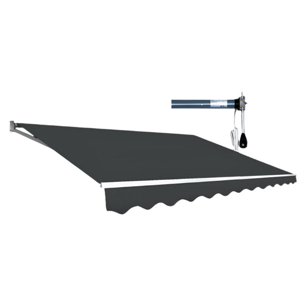 Motorised Outdoor Folding Arm Awning Retractable Sunshade Canopy Grey 4.0M X 3.0M Awning & Canopy Parts