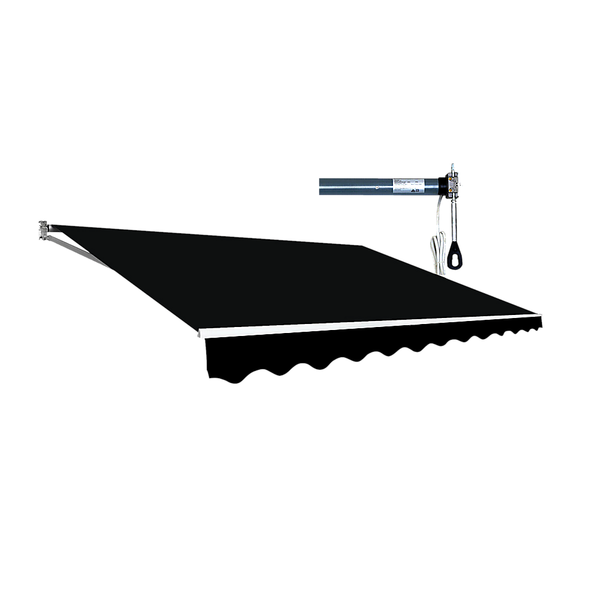 Motorised Outdoor Folding Arm Awning Retractable Sunshade Canopy Black 5.0M X 3.0M Awning & Canopy Parts