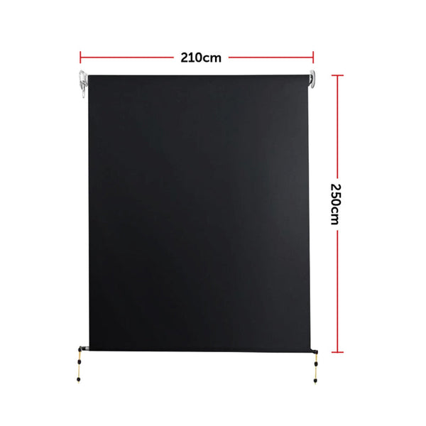 Retractable Straight Drop Roll Down Awning Garden Patio Screen 2.1 M X 2.5 Awning & Canopy Parts