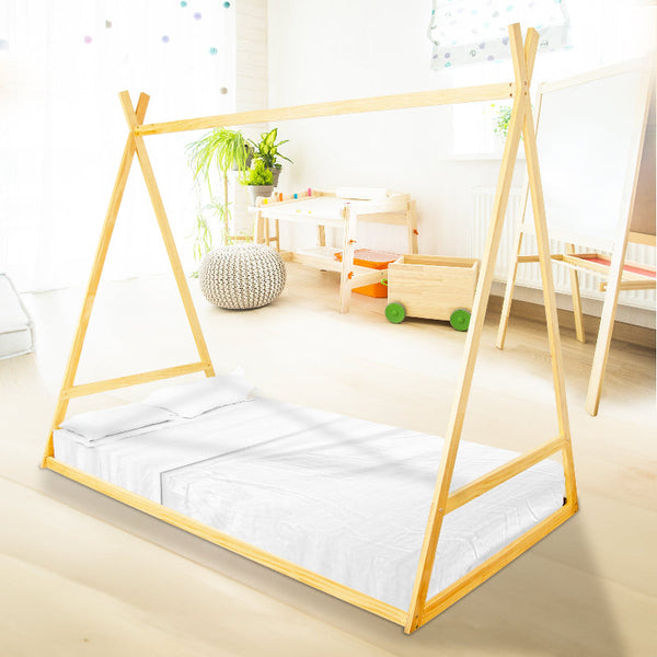 Kids Tent Montessori Little One Floor Bed Wooden Bedframe Single Bed Frames