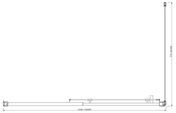 1300X800mm Single Door Corner Sliding Glass Shower Screen In Chrome Shower Enclosures