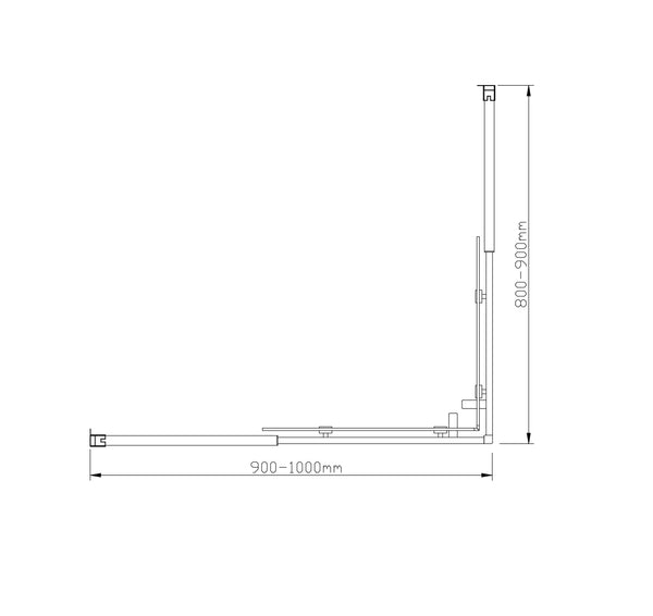 1000X900mm Double Sliding Door Glass Shower Screen In Chrome Shower Enclosures