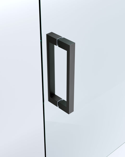 1100X1000mm Double Sliding Door Glass Shower Screen In Black Shower Enclosures