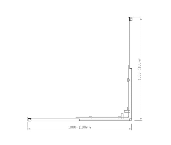 1100X1100mm Double Sliding Door Glass Shower Screen In Black Shower Enclosures