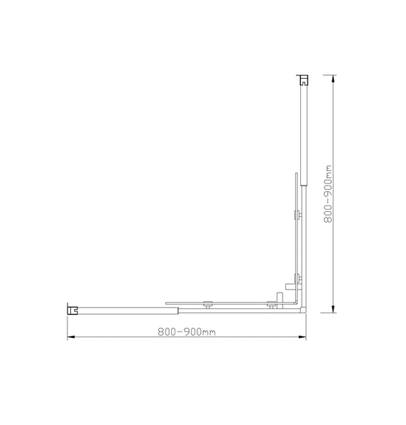 900X900mm Double Sliding Door Glass Shower Screen In Black Shower Enclosures