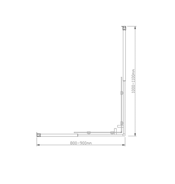 900X1100mm Double Sliding Door Glass Shower Screen In Black Shower Enclosures