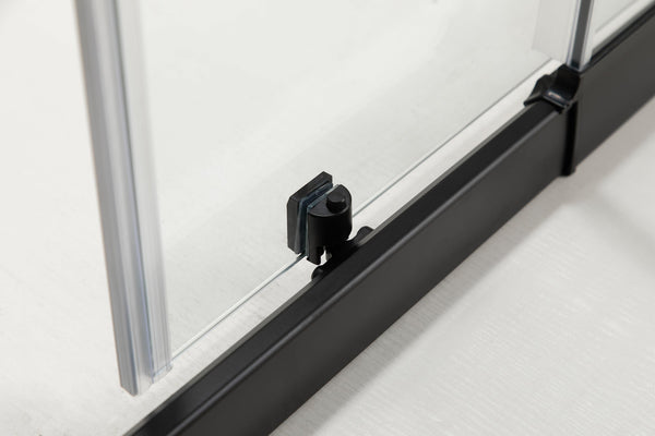 1100X1100mm Double Sliding Door Glass Shower Screen In Black Shower Enclosures