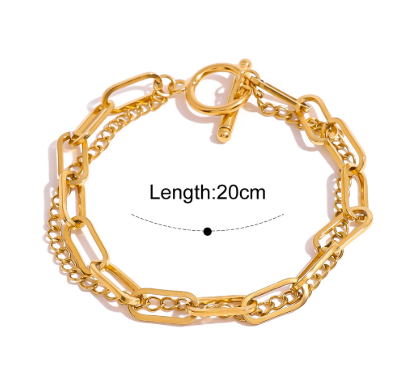 Veile Studios 18K Gold Plated Stainless Steel Chain Bracelet Bracelets