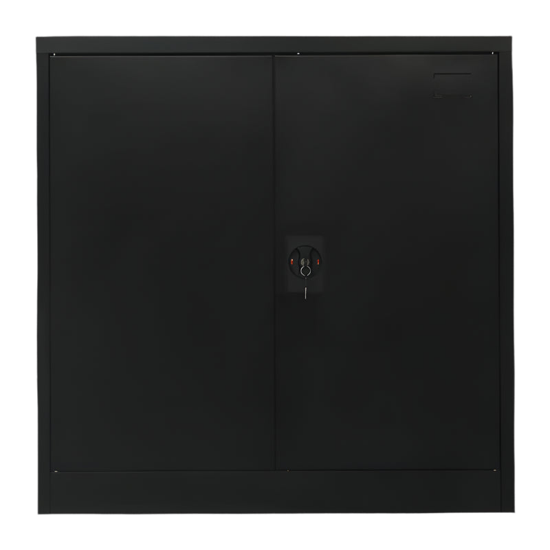 Two Door Metal Short Cabinet Shelf Storage Black Cabinets & Cupboards