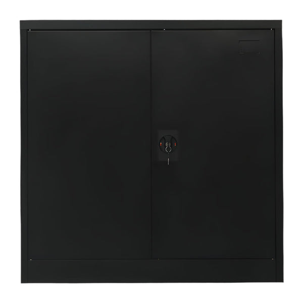 Two Door Metal Short Cabinet Shelf Storage Black Cabinets & Cupboards