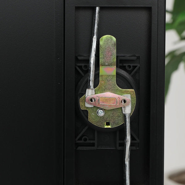 Two Door Metal Short Cabinet Shelf Storage Black With Legs Cabinets & Cupboards