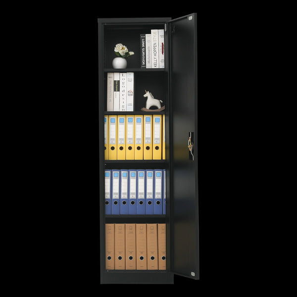 Single Door Metal Tall Cabinet Shelf Storage For Home Office Gym Cabinets & Cupboards