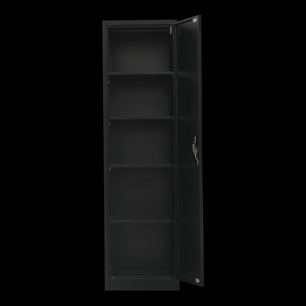 Single Door Metal Tall Cabinet Shelf Storage For Home Office Gym Cabinets & Cupboards
