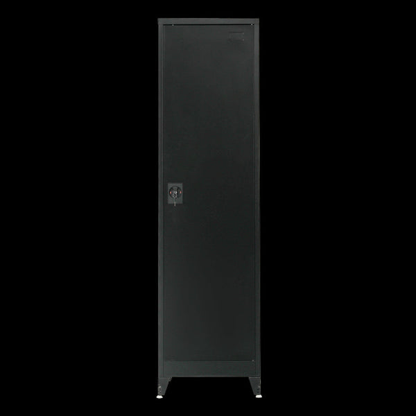Single Door Metal Tall Cabinet Shelf Storage Home Office Gym Black Cabinets & Cupboards
