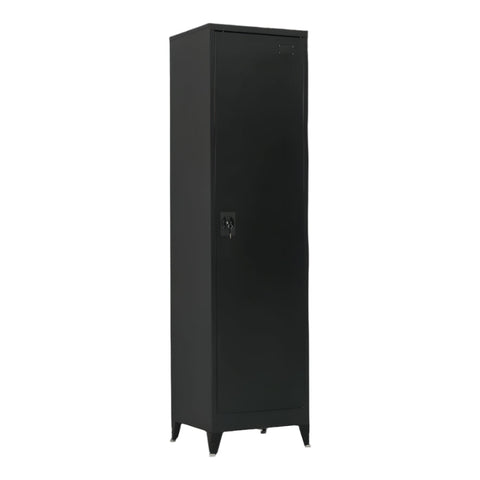 Single Door Metal Tall Cabinet Shelf Storage Home Office Gym Black Cabinets & Cupboards