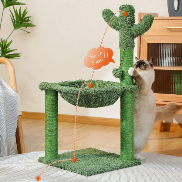 Cactus Cat Tree Tower Scratching Post Scratcher Kitten Condo House Play Bed Toys Furniture & Scratchers