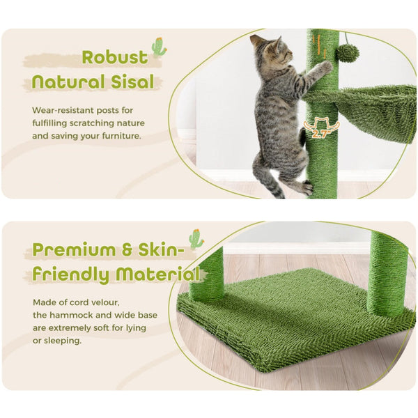 Cactus Cat Tree Tower Scratching Post Scratcher Kitten Condo House Play Bed Toys Furniture & Scratchers